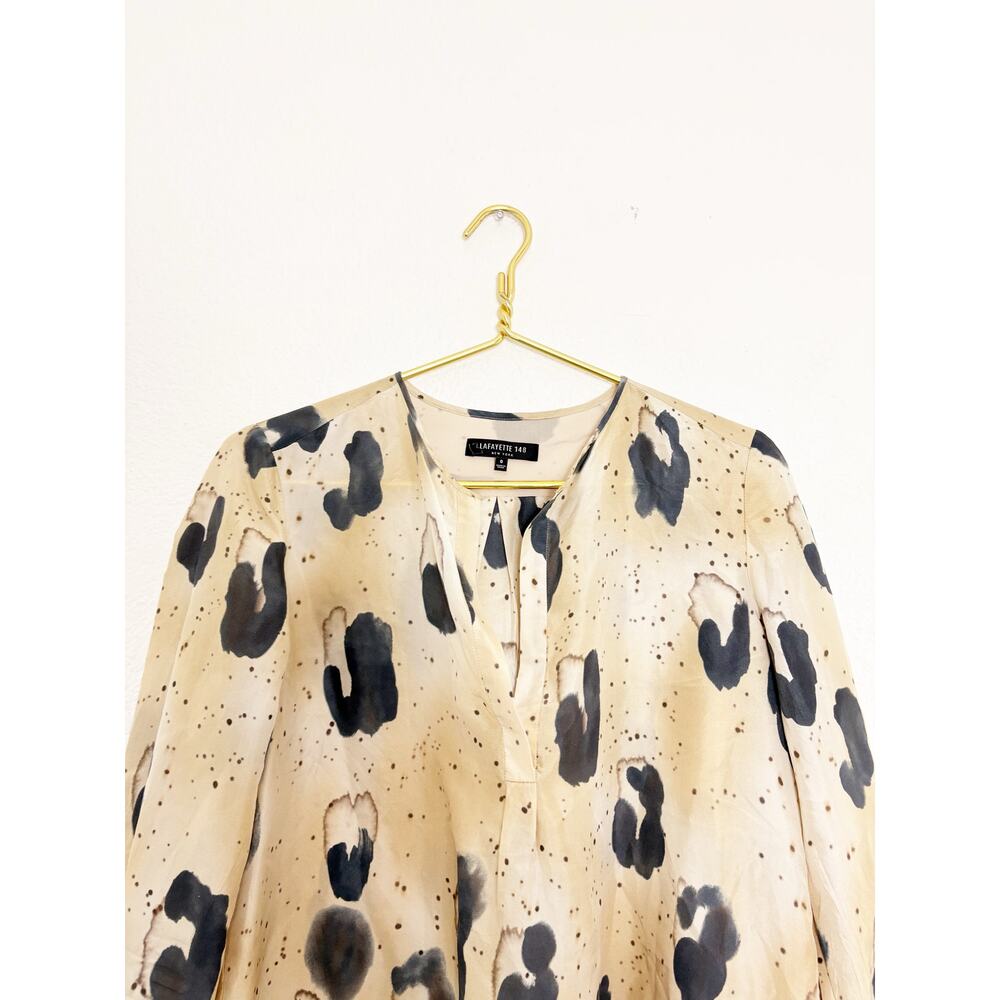 Lafayette 148 Libby Split Neck Printed Blouse Cha… - image 4